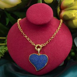 Pendant Necklaces GODKI Hiphop Cuban Links Heart Necklace Personalised Stackable For Women Wedding Party Girlfriend Wife Gifts