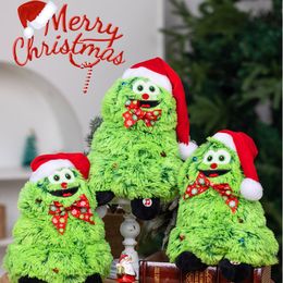 Gift Wrap Dancing Christmas Tree Plush Toy Green Monster Glow Doll Electric Toys Kids Xmas Navidad Noel Decor 230227