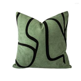Pillow Croker Horse 18x18 Inches Throw Cover - Green Irregular Stripe Suede Material Couch Case Without Core