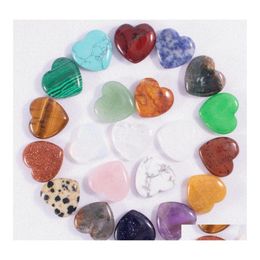 car dvr Stone 20X6Mm Heart Shaped Natural Rose Quartz Gemstone Crystal Healing Chakra Reiki Craft Fun Toys Ornaments Drop Delivery Jewelry Dhzcu