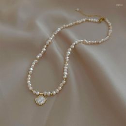 Pendant Necklaces Minar Sweet Irregular Freshwater Pearl Beads Chokers Necklace For Women White Color Shell Cloud Bridal Jewelry