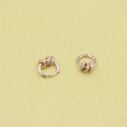 Hoop Earrings ZFSILVER Trendy 925 Silver Diamond-set Rose Circle Ear For Women Female Charm Jewellery Korean Statement Gift Party