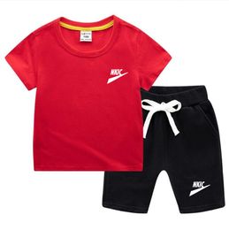 Children Clothes 2 PieKids Clothes Boys Girls Clothing Sets Short 2pcs Cotton Brand Print Clothing Set for Boys 1-13 Years Children Kids Tracksuit Outfit