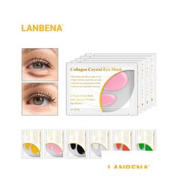 Other Skin Care Tools Lanbena 24K Gold Crystal Collagen Eye Mask Eyees Dark Circle Puffiness Remove Bag Drop Delivery Health Beauty D Dhrvo