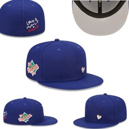 New LA Baseball Fitted Caps With World Series Patch Team Snapbacks Hat Blue Black White Cap All Size Mix Match Order All Hats