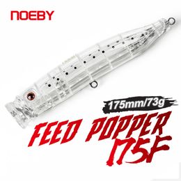 Baits Lures Noeby Popper Fishing Lure 175mm 73g Topwater Feed Spinning Popper Wobbler Artificial Hard Bait for Tuna Amberjack Fishing Lures 230227