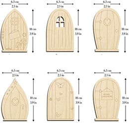 Factory Painting Supplies Fairy Garden Door multi Designs Mini Wooden Doors DIY Craft Kit Blank Unfinished Miniature