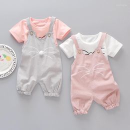 Clothing Sets Summer Children Girls Born Baby Clothes Set Cartoon T-Shirts Overalls Toddler Costume For Kids Boutique Outfits