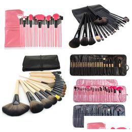 Makeup Brushes New Brush Sets 24Pcs Professional Cosmetic Kits Foundation Powder Blush Eyeliner Artist Tool Drop Delivery Health Bea Dhaup