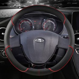 Steering Wheel Covers Microfiber Leather Car Cover Anti-slip For Lada Granta Vesta Xray 2107 Niva High Quality Auto Accessories