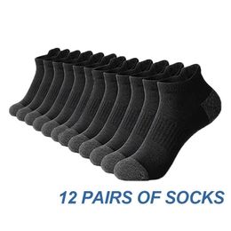 Men's Socks 612 Pairs Cotton Man and Women Socks Sports Solid Colour Male's Short Sock For Cycling Breathable Mesh Ankle Summer Casual Socks Z0227