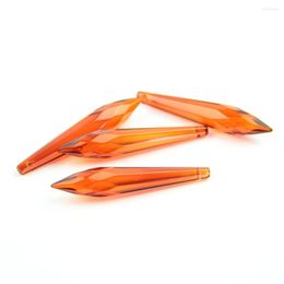 Chandelier Crystal 10pieces 63mm Orange Red Glass U-drop Icicle Prism Part Hanging Pendant