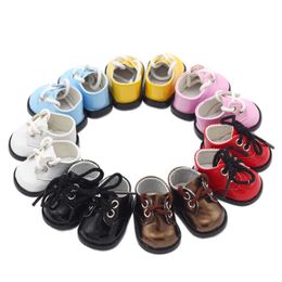 14-18 Inch Fashion Doll Apparel Mini 5.5*2.8cm PU Shoes DIY Handmade american girl Clothes Accessories Toys