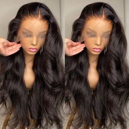 Synthetic Wigs 13x6 HD Transparent Body Wave Lace Front Human Hair Wigs 180% Brazilian Remy 30 Inch Wet And Wavy 360 Lace Frontal Wig For Women 230225