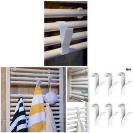 Hooks & Rails Towel Mop Hanger Storage Holders Clothes Hat Rail Radiator Tubular Bath Hook Holder HR
