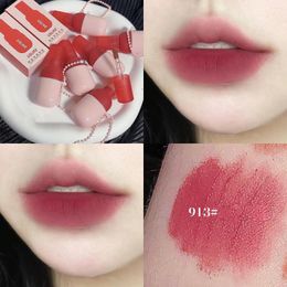 Lip Gloss 6 Colors Cute Bottle Velvet Matte Lipstick Waterproof Long Lasting Creative Key Chain Non-Stick Cup Tint Makeup