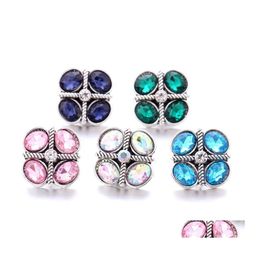 car dvr Clasps Hooks Rhinestone Fastener 18Mm Snap Button Clasp Sier Color Alloy Metal Charms For Snaps Jewelry Findings Suppliers Drop De Dhc8I