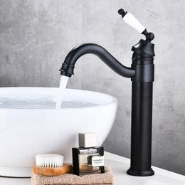 Bathroom Sink Faucets Oil Rubbed Bronze Ceramic Handle Kitchen Faucet 360 Swivel Basin Mixer Tap