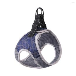 Dog Collars Walking Outdoor Pet Harness Adjustable Nylon Animal Vest Training Elastic Polyester Back Clip Hiking Running Strap