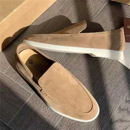 Shoes Factory Designer Loropiana Jin Dong's Same l Batch of Bean Shoes with Flat Bottom Casual Shoes Men's Loafers Leather Comfortable Loafers