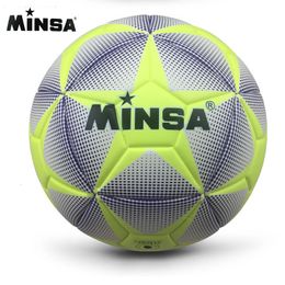Balls Brand MINSA High Quality A Standard Soccer Ball PU Soccer Ball Training Balls Football Official Size 5 and Size 4 bal 230227