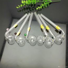 Smoking Accessories Printed Long Bend Pot Glass Bongs Glass Smoking Pipe Water Pipes Oil Rig Glass Bowls Oil Burner