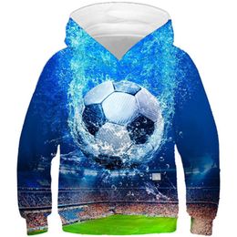 Hoodies Sweatshirts Boys Girls 3D Hoodies Kids Cool Field Water Football Soccer Printed Blue Sweatshirts Children Fashion Funny Pullovers Tops 230227