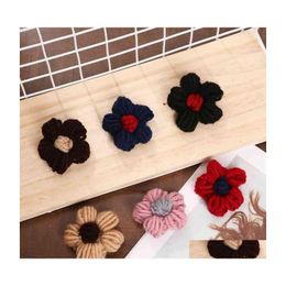 car dvr Pins Brooches 3 Piece Set Of Wool Flower Brooch With Handmade Pin Female Fashion Drop Delivery Jewellery Dhahl