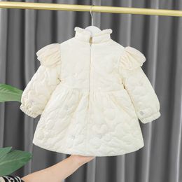 Girl's Dresses Baby Girls Winter Princess Dress Korean Toddler Children Clothes Thickened Warm Cotton Coat For Girls Infant Jackets 0 To 3 Y