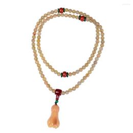 Pendant Necklaces 8MM Genuine Tibetan Natural Antelope Horn 108 Beads Sweater Chain Magnolia Necklace Fashion Female Ornaments Wholesale