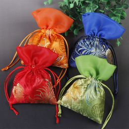 10pcs Patchwork Chinese Silk Brocade Jewellery Bags Drawstring Small Fabric Gift Pouches Sachet Spice Packaging