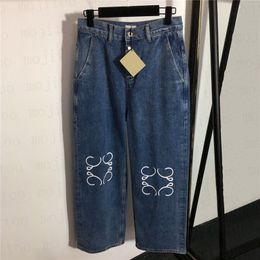 Calça jeans feminina impressa as calças de jeans de perna larga de cintura larga projeta moda moda longa calça hiphop streetwear jean