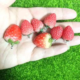 Charms Simulation 3D Strawberry Cute For Pendant DIY Earrings Necklace Jewellery Accessories Finding
