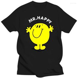 Men's T Shirts Men Cotton Shirt Summer Brand Tshirt Mr Happy Cartoon Loose Size Top Tees Mens