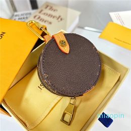 Classic Letters Unisex Key Wallet Luxury Brand Men and Women Mini Pancake Coin Purses Famous Ladies Zipper Wallets Clutch Bags Shoulder Bag Totes Pendant Key Chain