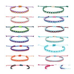 car dvr Link Chain 12Pcs Handmade Braided Women Summer String Bracelet Girl Adjustable Link Bracelets Friendship Jewellery For Foot Wrist Ban Dhf6Y