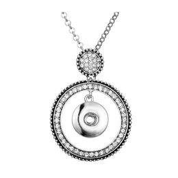 car dvr Pendant Necklaces Snap Button Jewelry Rhinestone Sier Rose Gold Geometric Shape Fit 18Mm Snaps Buttons Necklace For Women Men Noosa Dhhft