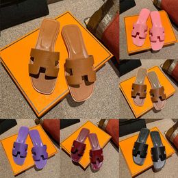 Designer de praia slides chinelos sandálias para mulheres senhoras verão mulas moda casual luxo clássico couro liso sólido casa sapatos