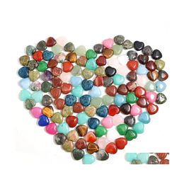 car dvr Stone Fashion 16Mm Beads Natural Heart Charms Gemstone For Jewellery Making Women Earring Diy Accessories Room Ornament Drop Delivery Dhalz