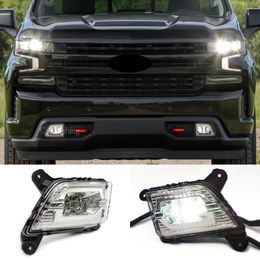 For Chevrolet chevy Silverado 2019 2020 2021 Fog Light Led Daytime Running Lamp DRL Daylights Front Bumper Waterproof