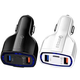 3 portas 35w carregador de carro USB para iPhone 11pro GPS QC3.0 Tipo C Adaptador de carregamento rápido para xiaomi huawei samsung Tablet