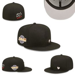 New W Sox Baseball Fitted Caps with World Series Patch Team Snapbacks Hat Black Cap Size Mix Match Order All Hats