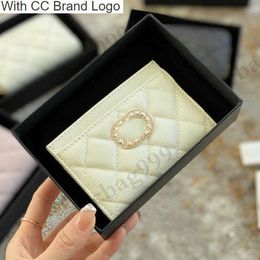 CC Brand Card Holders 2022 Womens Mini Diamond Buckle Card Holders Clutch Bags Classic Black Pink Green Caviar Calfskin Quilted Matelasse Wallets Designer Luxur