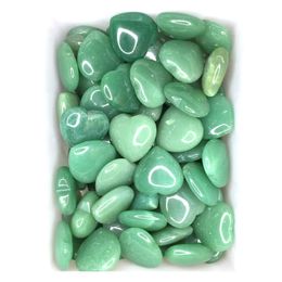 car dvr Stone Green Aventurine Love Heart Turquoise Rose Quartz Natural Ornaments Hand Handle Pieces Diy Stones Necklace Accessories Drop De Dhh8O