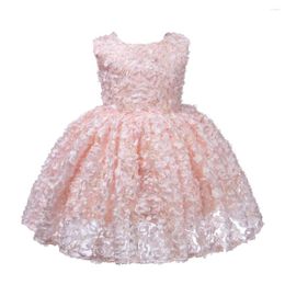 Girl Dresses Born Toddler Baptism Dress Bead Appliques Tulle Baby Princess Formal 1 Year Birthday Party Christening Gown