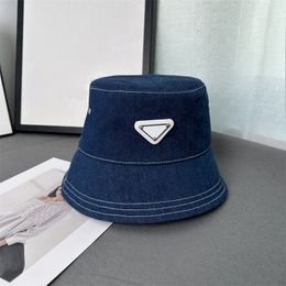 Simple Luxury Denim Bucket Hat For Men Women Solid Color Fisherman Hats Summer Cap Baseball Caps
