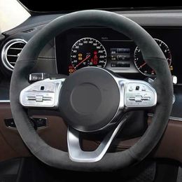 Steering Wheel Covers DIY Black Artificial Suede Anti-Skid Car Cover For - A-Class W177 2023-2023 B-Class C-Class CLS
