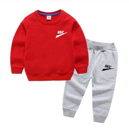 Boys Clothing Set Spring Autumn Causal Lette Cotton Baby Pullover T-Shirt Sports Pants 2Pcs Tracksuit Kids Clothes Setsit Brand LOGO Print