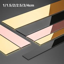 Wall Stickers 5Meter Edge Strips Decorative Living Room Stainless Steel Background Tile Strip Self-Adhesive Trim For Ceiling Edging 230227
