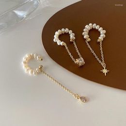 Backs Earrings Flashbuy Elegant Irregular Baroque Natural Pearl Ear Clips For Women French Bone Clip Fake Piercing Cuff